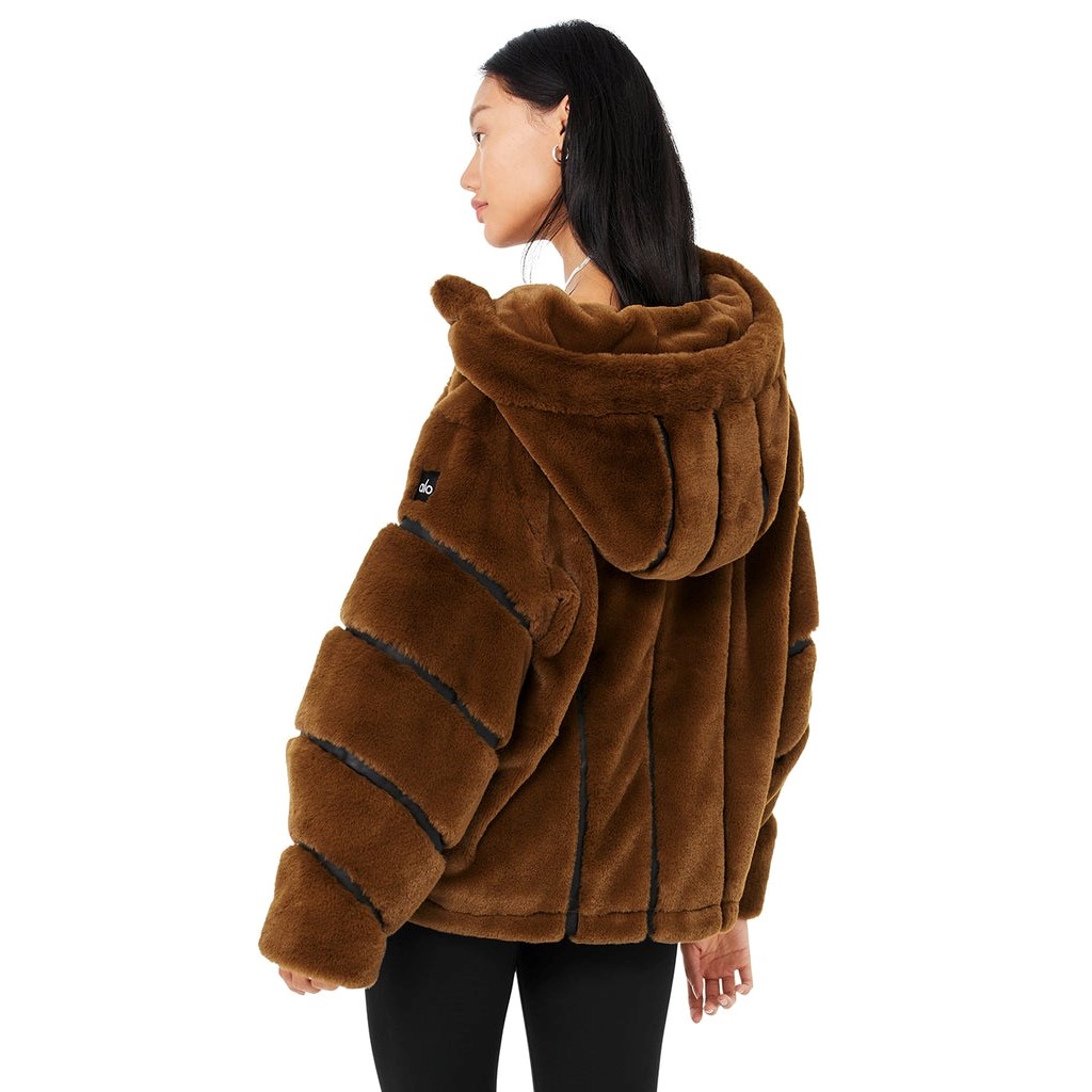 Chaquetas Alo Yoga Knock Out Faux Fur Mujer Marrom | LUPB62935