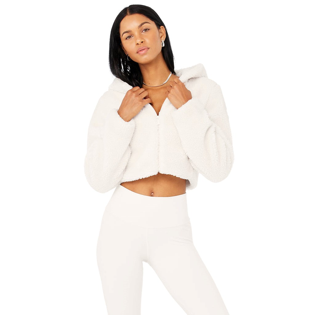 Chaquetas Alo Yoga LA Sherpa Mujer Blancos | XTLI70196