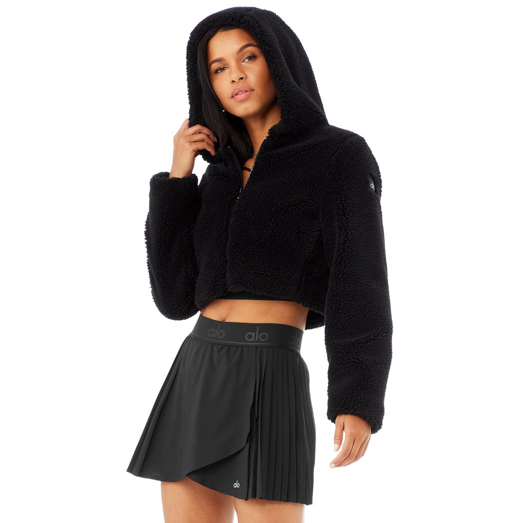 Chaquetas Alo Yoga LA Sherpa Mujer Negros | PVLH54238