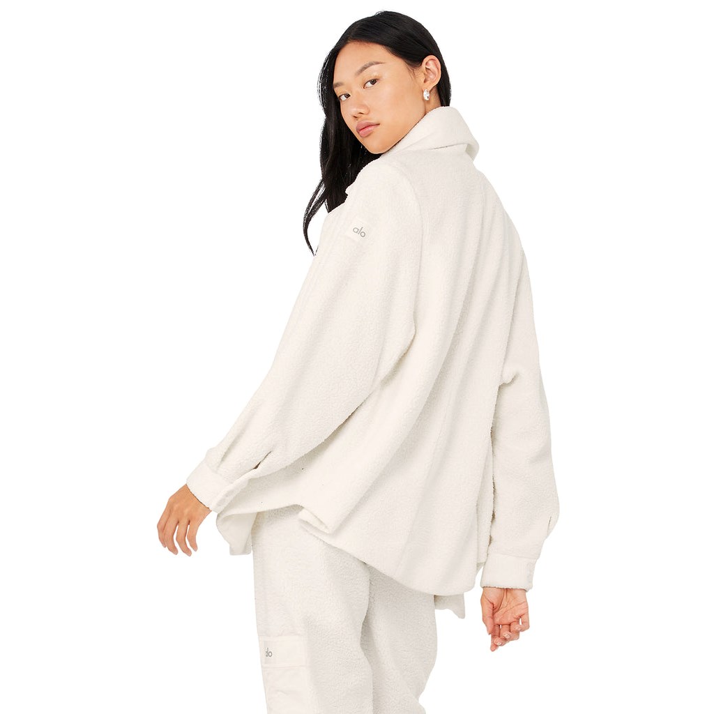 Chaquetas Alo Yoga Micro Sherpa Envy Shacket Mujer Blancos | TPJW97613