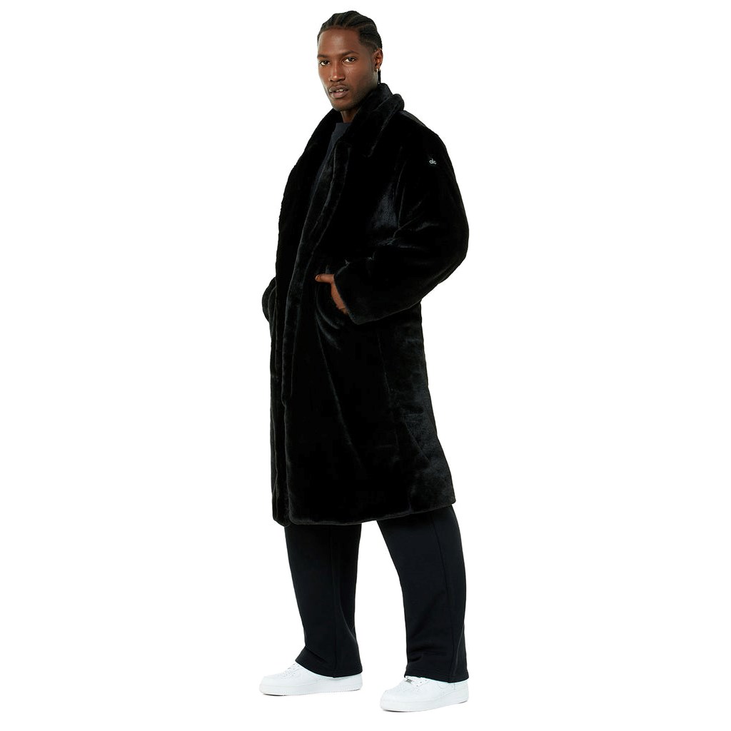 Chaquetas Alo Yoga Oversized Faux Fur Trench Hombre Negros | ATHI15206