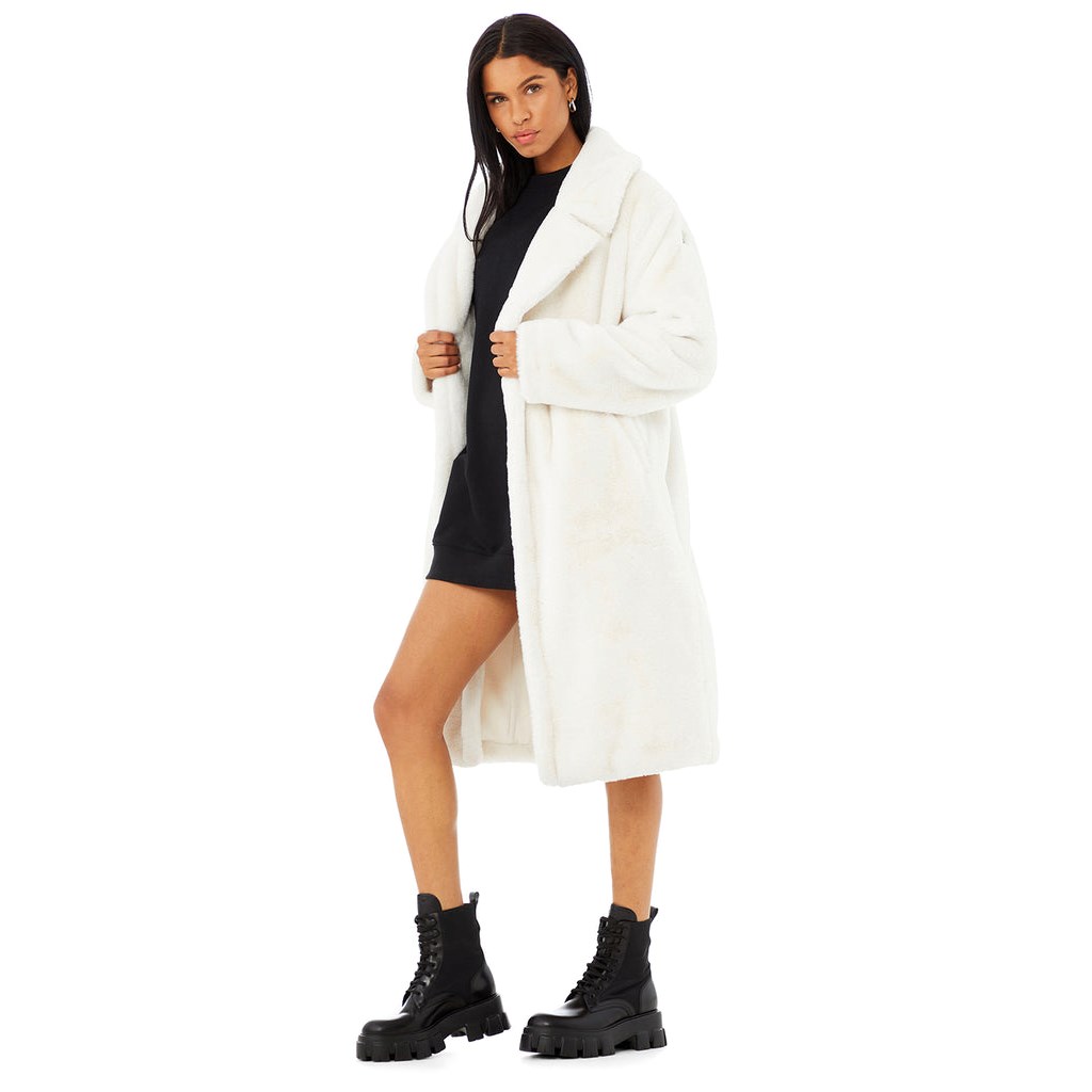 Chaquetas Alo Yoga Oversized Faux Fur Trench Mujer Blancos | DLIM57439