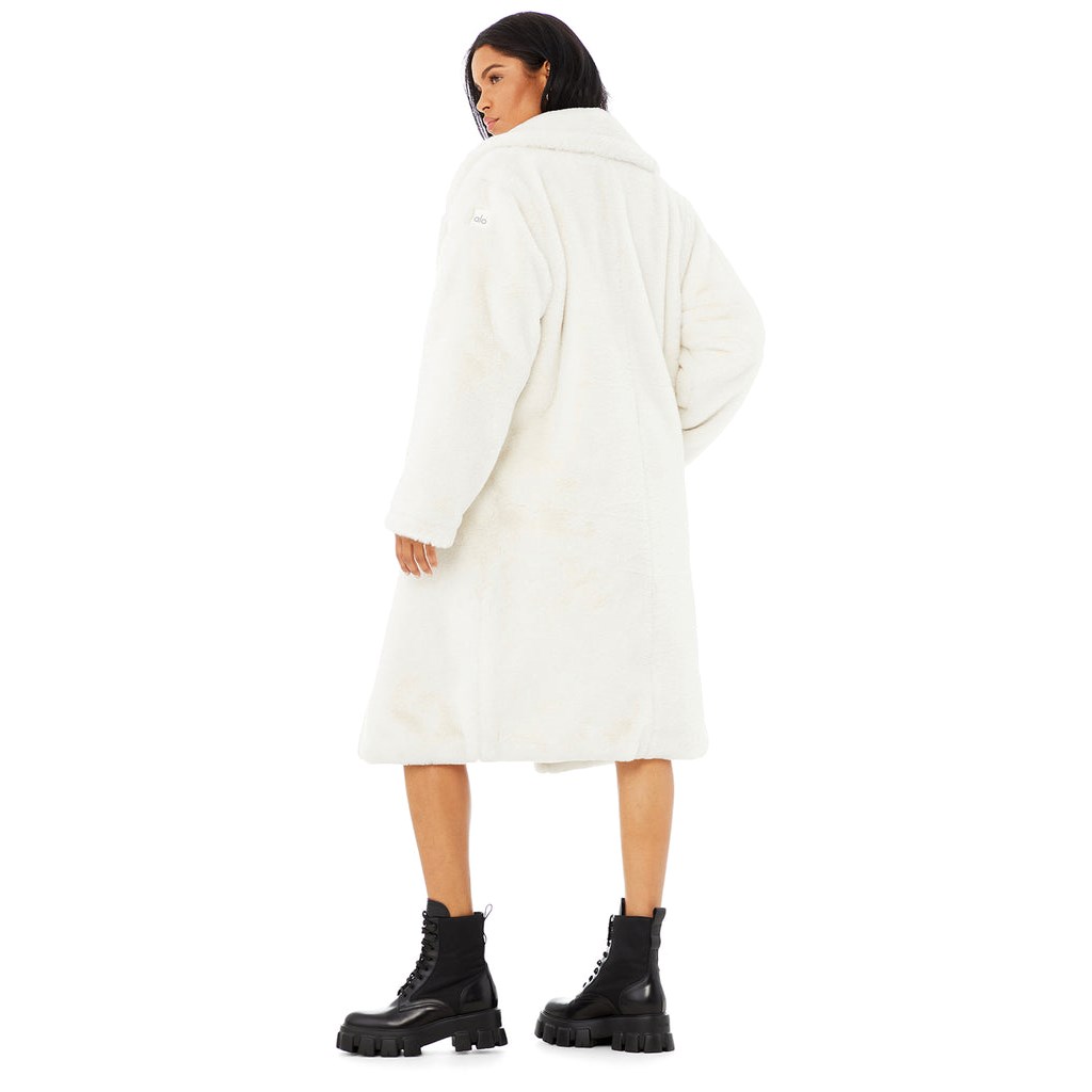 Chaquetas Alo Yoga Oversized Faux Fur Trench Mujer Blancos | DLIM57439