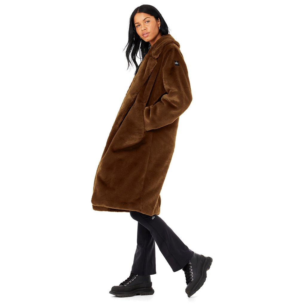 Chaquetas Alo Yoga Oversized Faux Fur Trench Mujer Marrom | XSJA10453