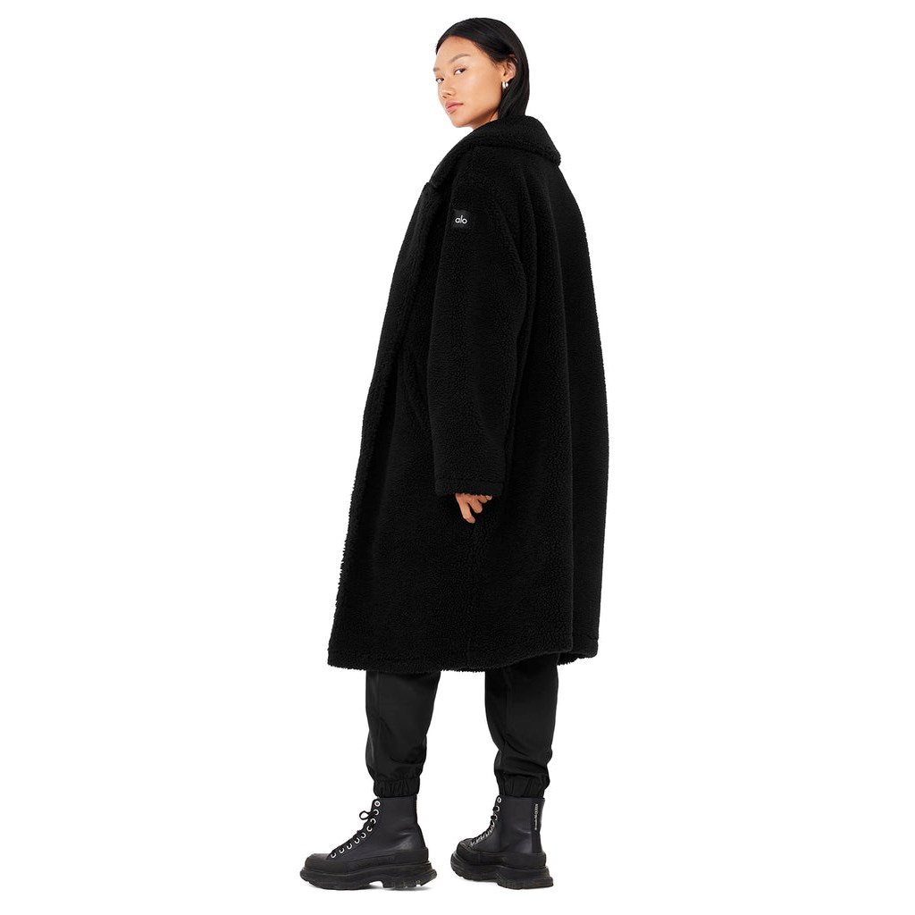 Chaquetas Alo Yoga Oversized Sherpa Trench Mujer Negros | ACZW37602