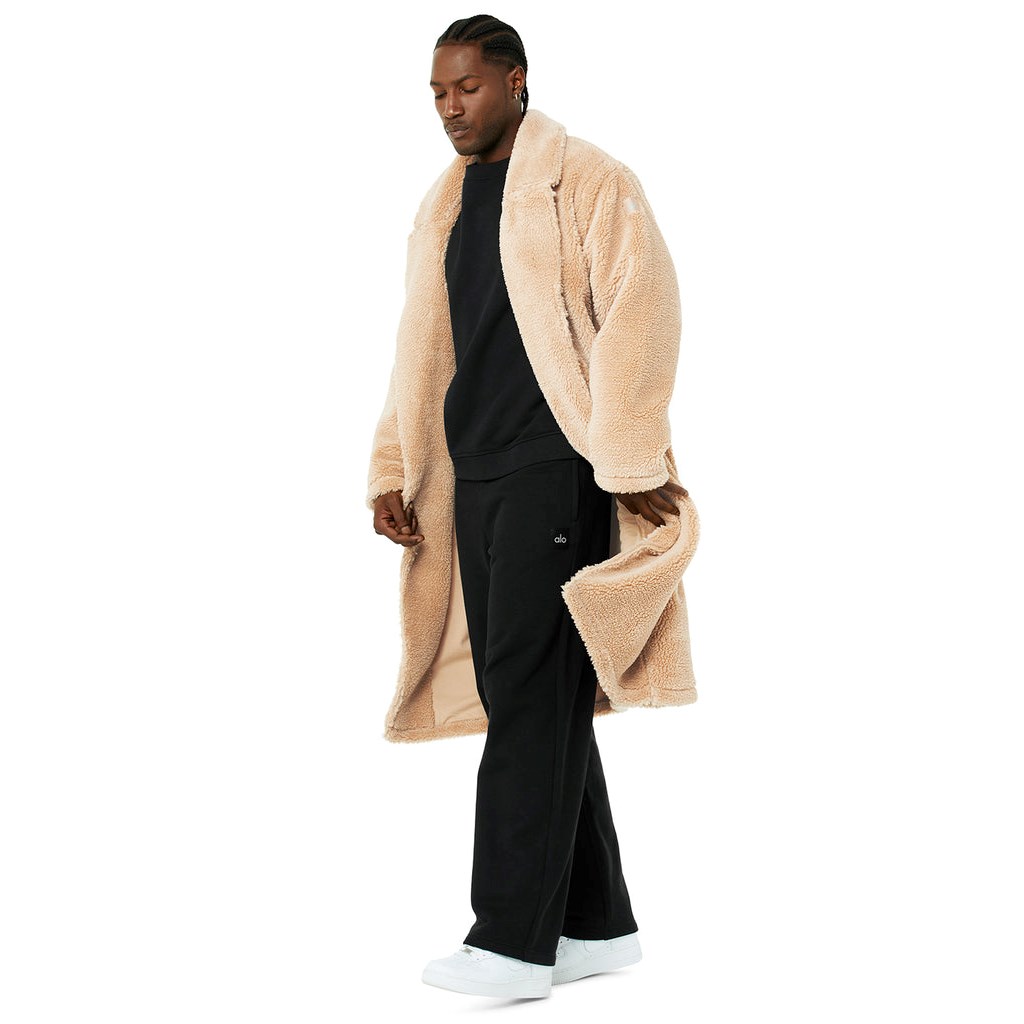 Chaquetas Alo Yoga Oversized Sherpa Trench Hombre Beige | NGAM82793
