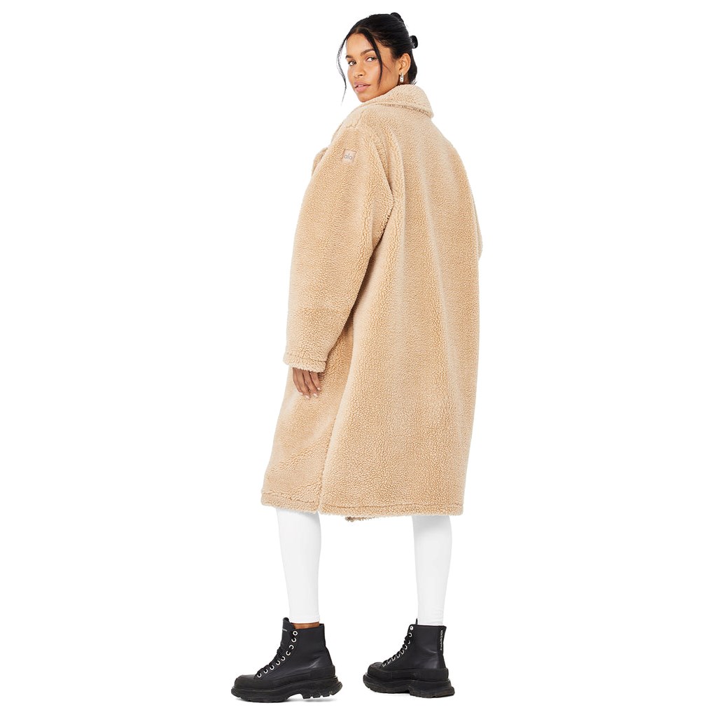 Chaquetas Alo Yoga Oversized Sherpa Trench Mujer Beige | QJTK39620