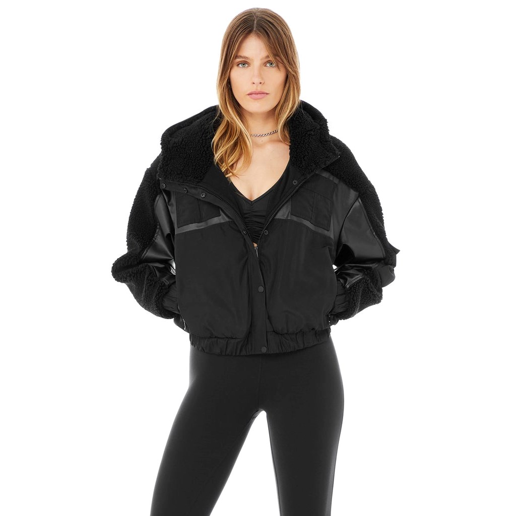 Chaquetas Alo Yoga Sherpa Utility Gear Mujer Negros | GZPH35192
