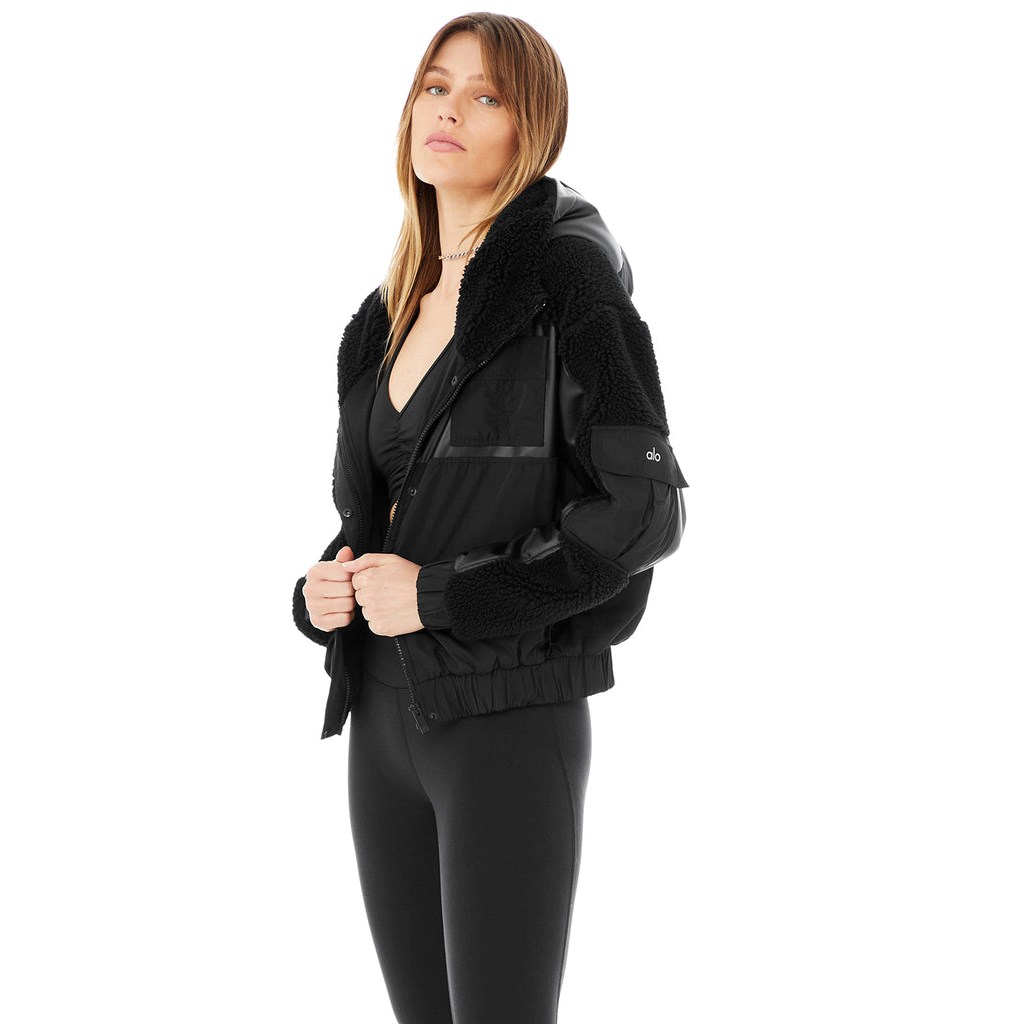 Chaquetas Alo Yoga Sherpa Utility Gear Mujer Negros | GZPH35192