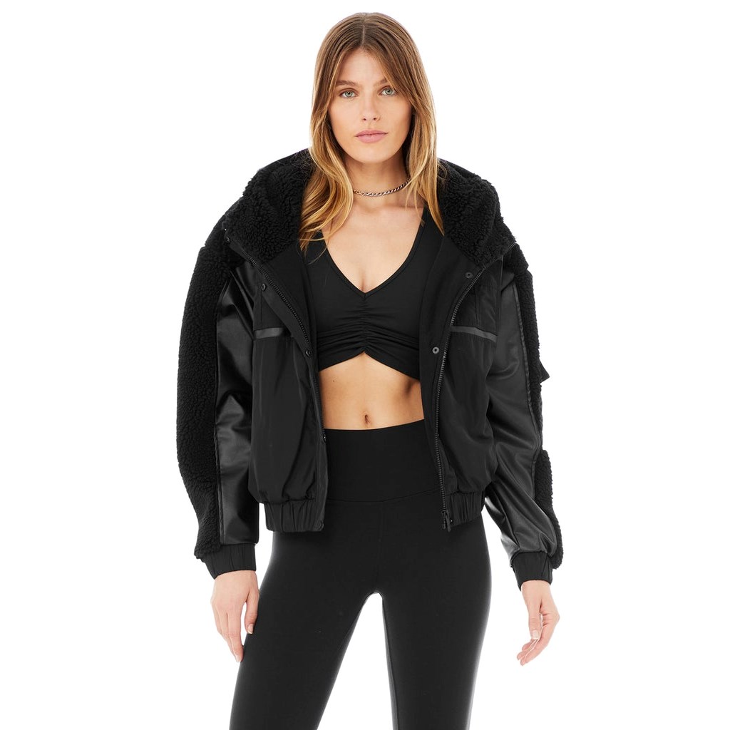 Chaquetas Alo Yoga Sherpa Utility Gear Mujer Negros | GZPH35192