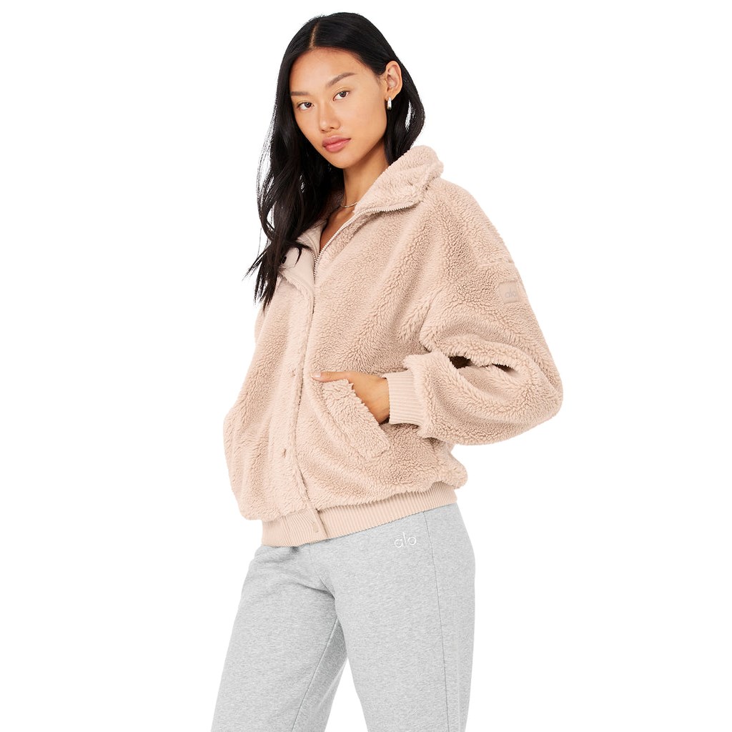 Chaquetas Alo Yoga Sherpa Varsity Mujer Rosas | NPBW09478