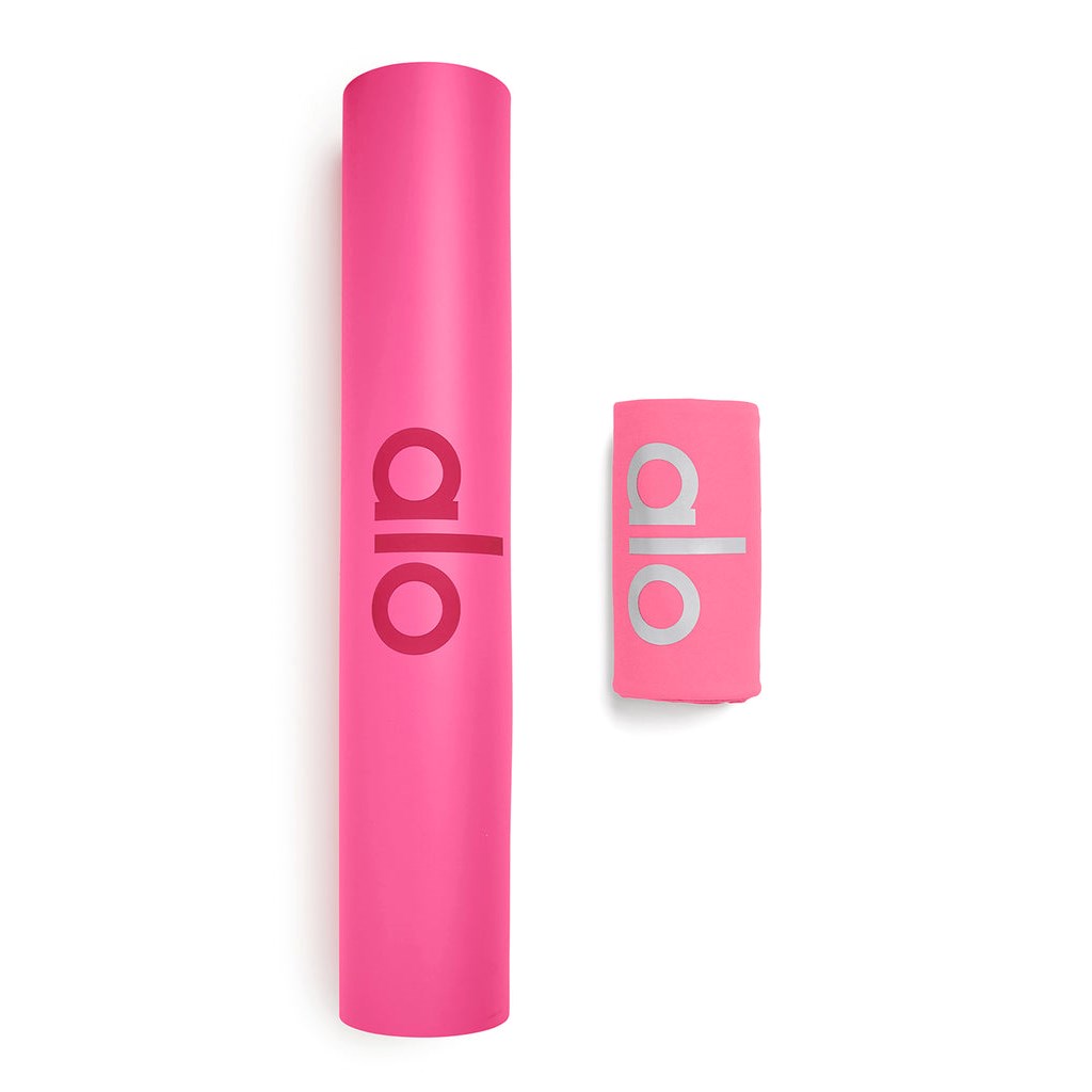 Colchonetas de Yoga Alo Yoga Warrior Mat & Grounded No-Slip Mat Set Hombre Rosas | PDNB17594
