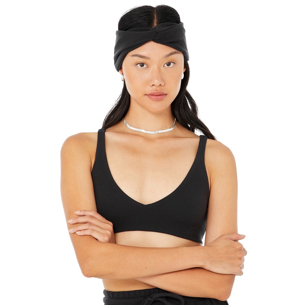 Diademas Alo Yoga Micro Waffle Mujer Negros | JWVS92103