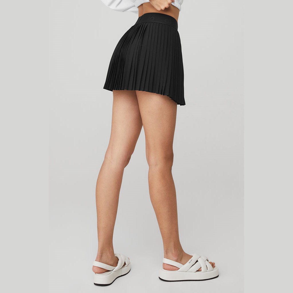 Falda Alo Yoga Aces Tenis Mujer Negros | XMOQ17586