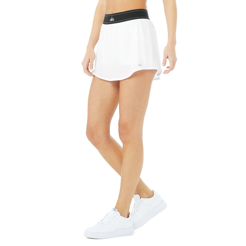 Falda Alo Yoga Match Point Tenis Mujer Blancos | INYT28941