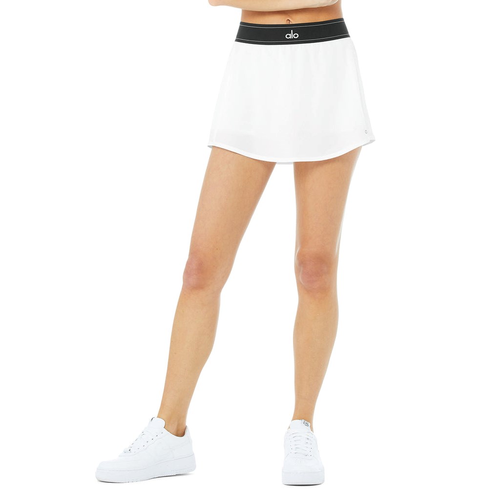Falda Alo Yoga Match Point Tenis Mujer Blancos | INYT28941