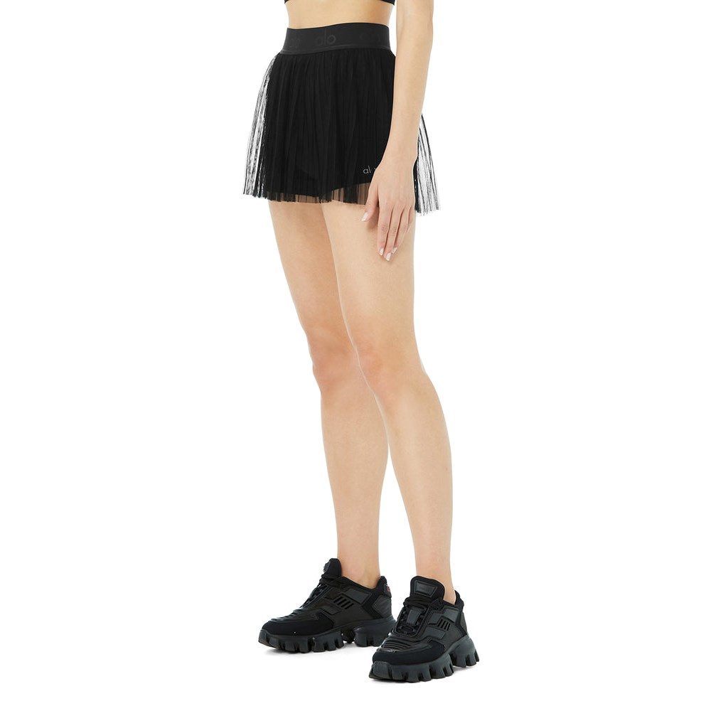 Falda Alo Yoga Mesh Flirty Tenis Mujer Negros | YCVQ64397
