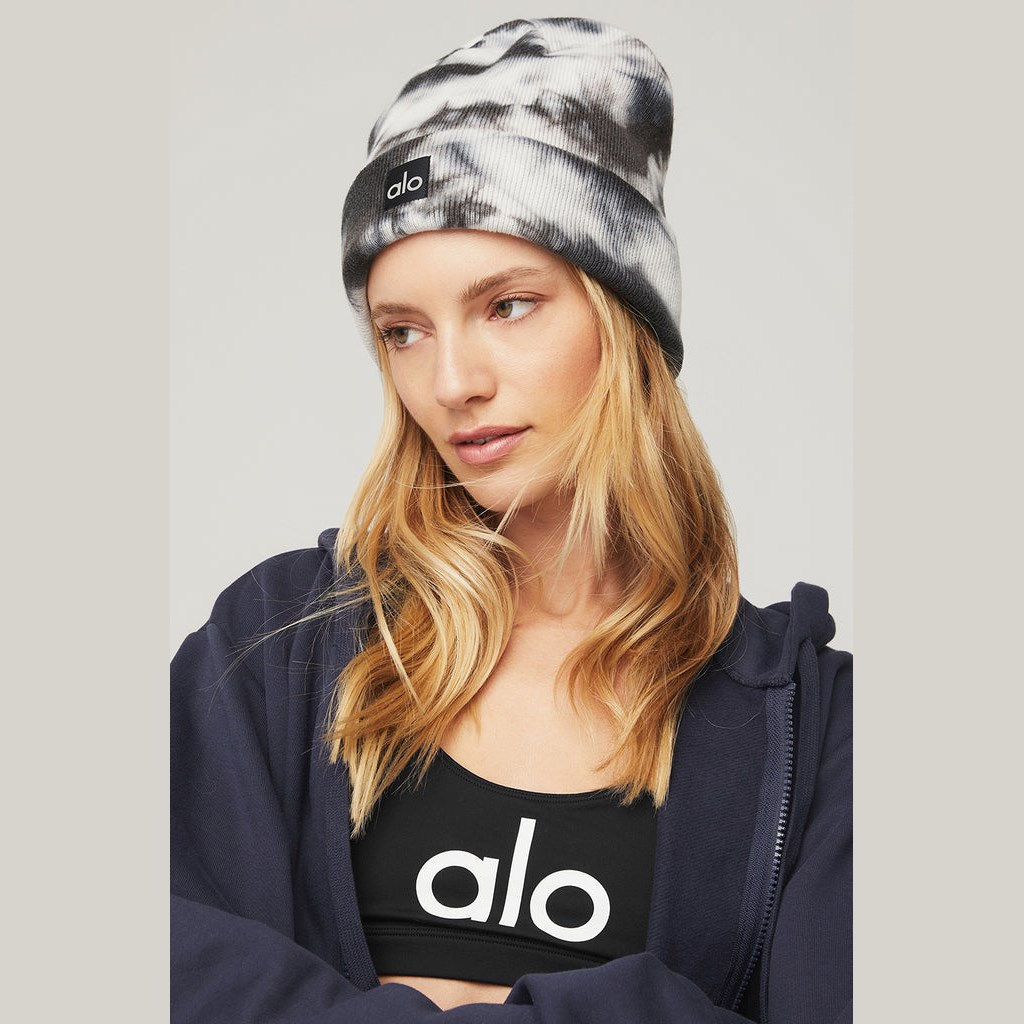 Gorros Alo Yoga Tie-Dye Beanie Mujer Negros | CYAR90351