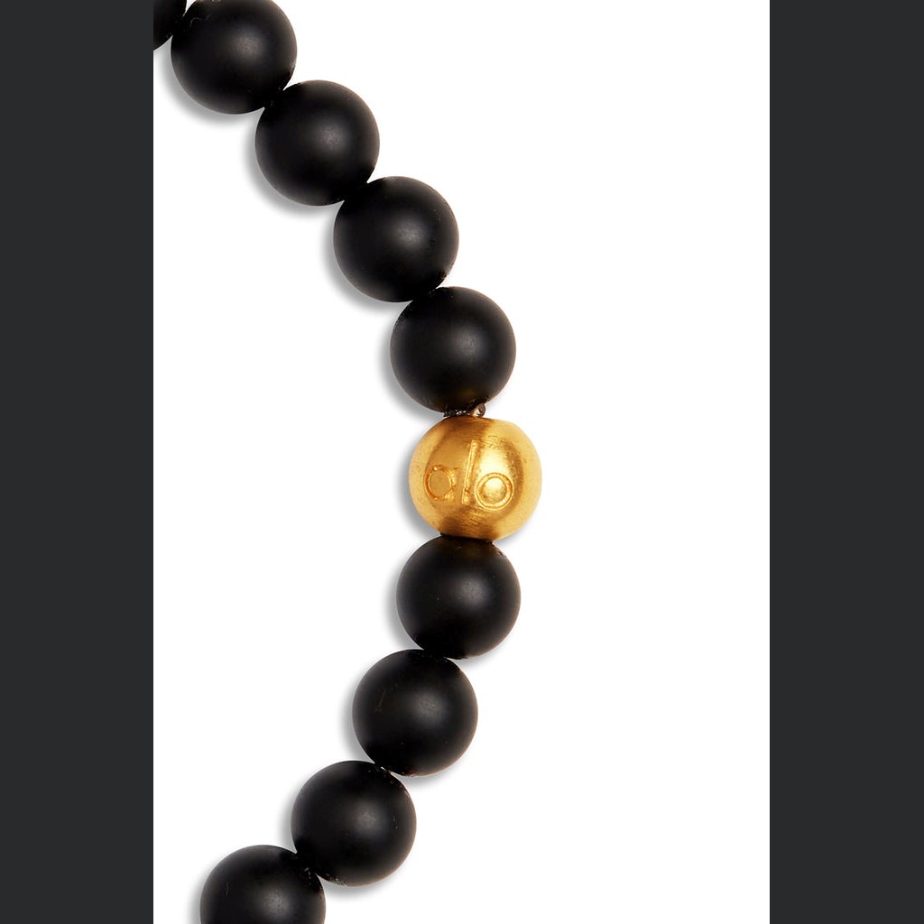 Joyería Alo Yoga Black Onyx Mala Bracelet Hombre Negros | UKTC76124