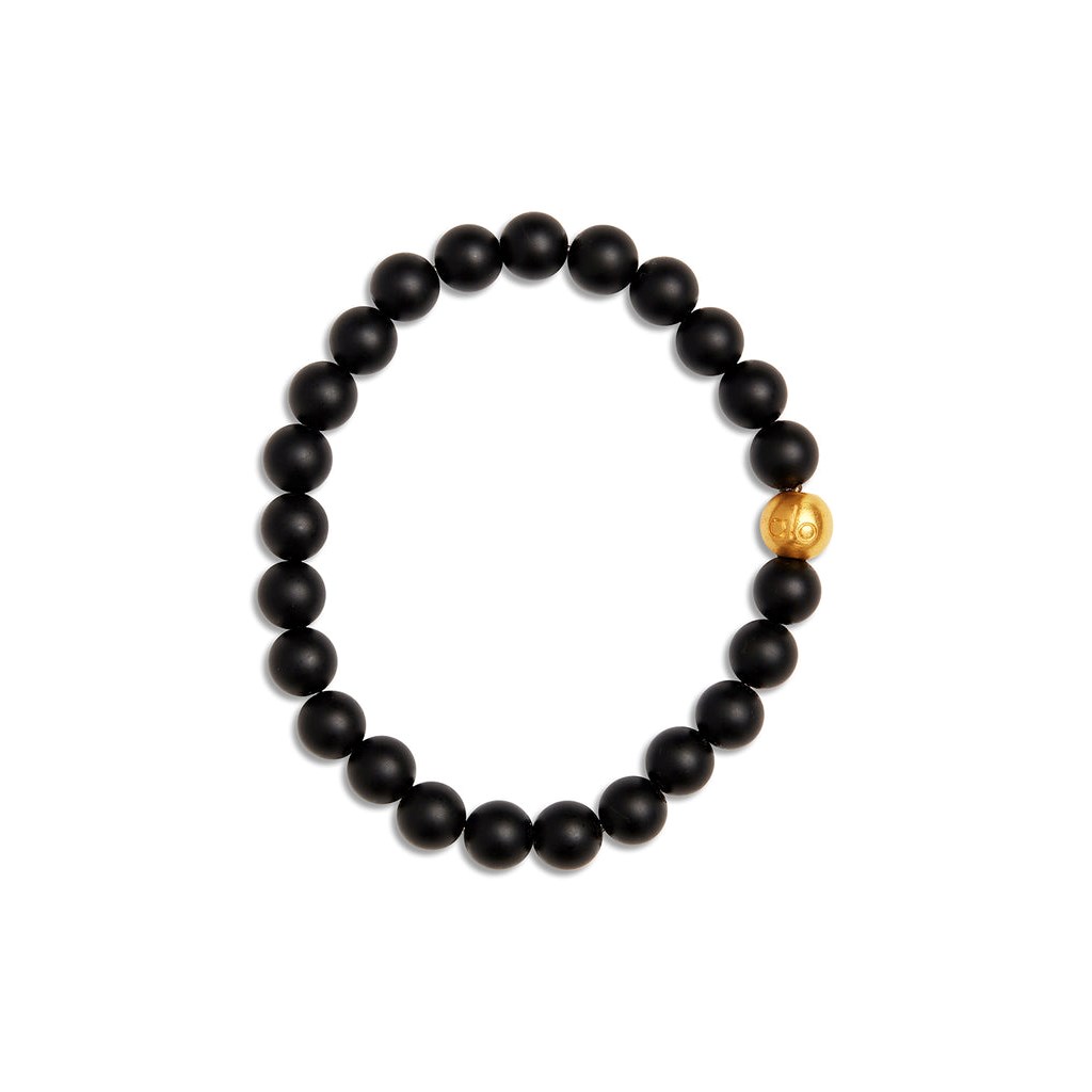 Joyería Alo Yoga Black Onyx Mala Bracelet Hombre Negros | UKTC76124