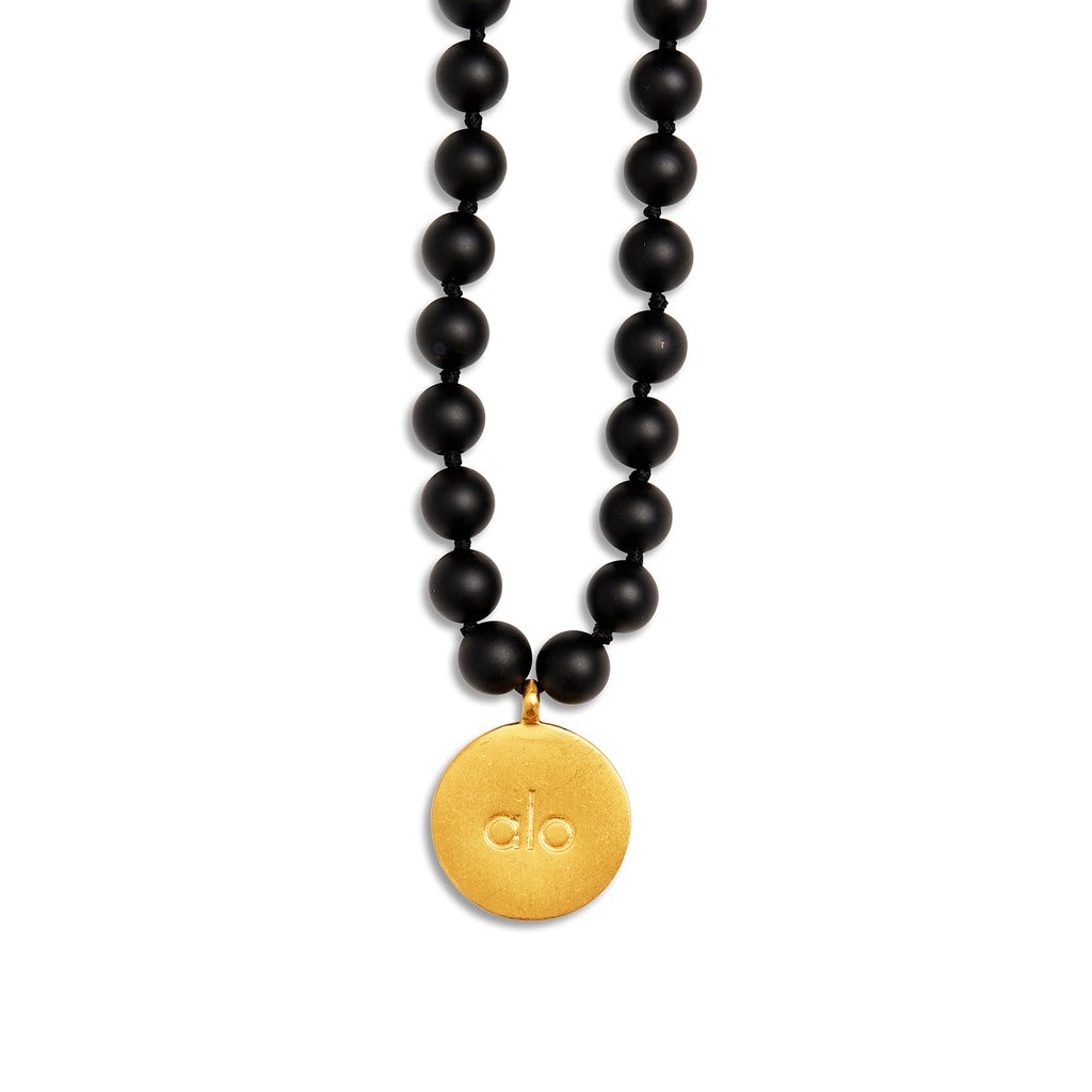 Joyería Alo Yoga Black Onyx Mala Necklace Mujer Negros | BLUC16579