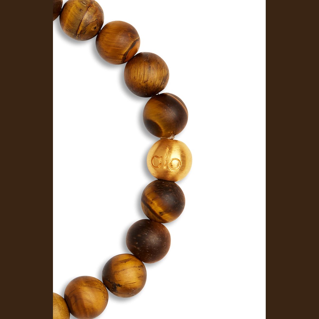 Joyería Alo Yoga Tiger’s Eye Mala Bracelet Hombre Negros | WPYR95781