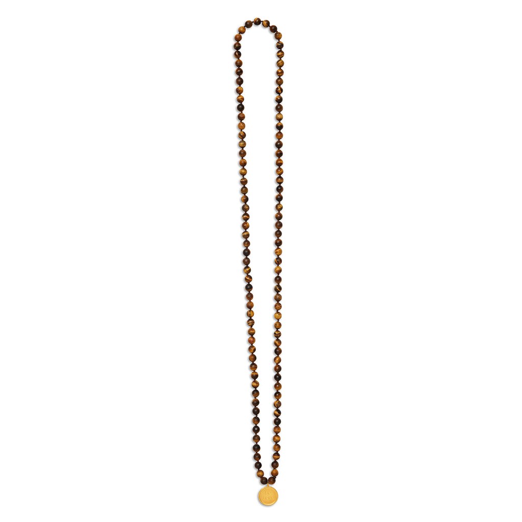 Joyería Alo Yoga Tiger’s Eye Mala Necklace Hombre Negros | GVQE86492