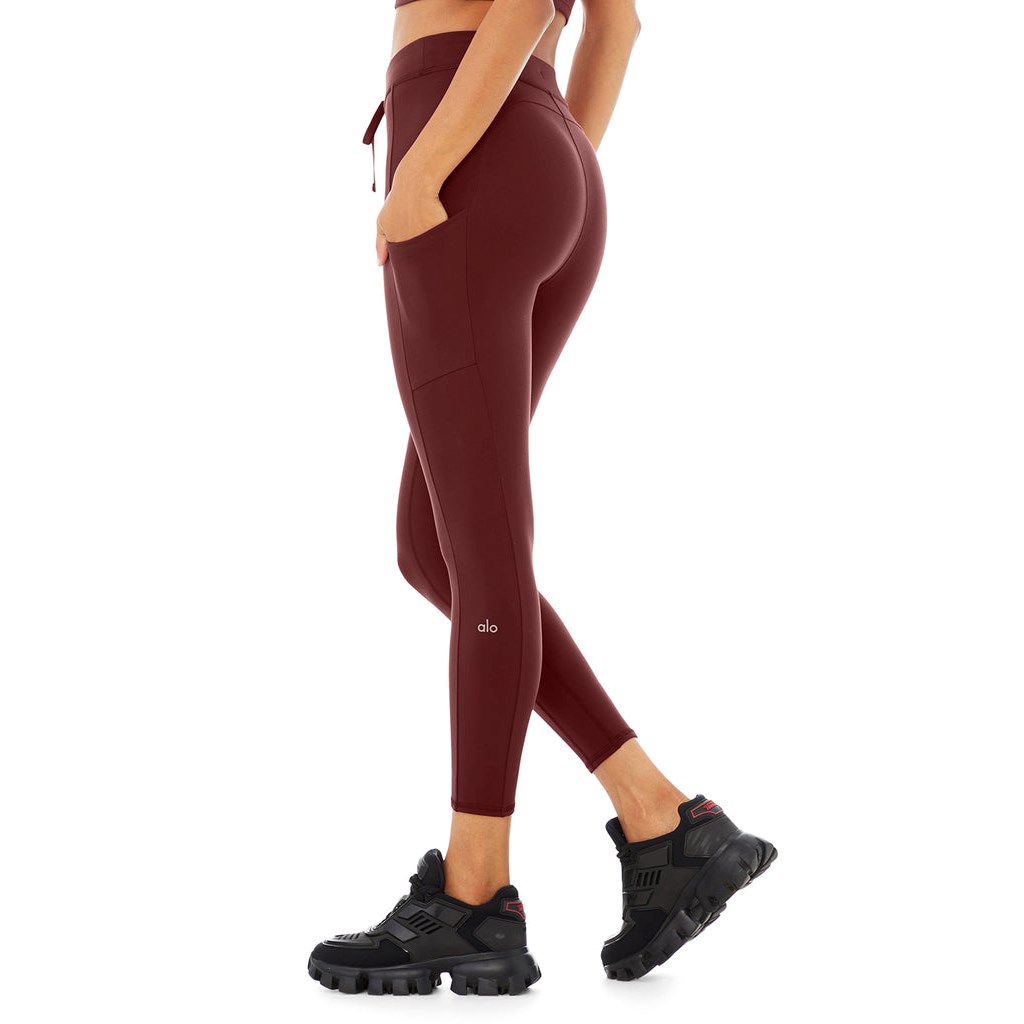 Leggins Alo Yoga 7/8 High-Cintura Checkpoint Mujer Rojos | UKPC92641