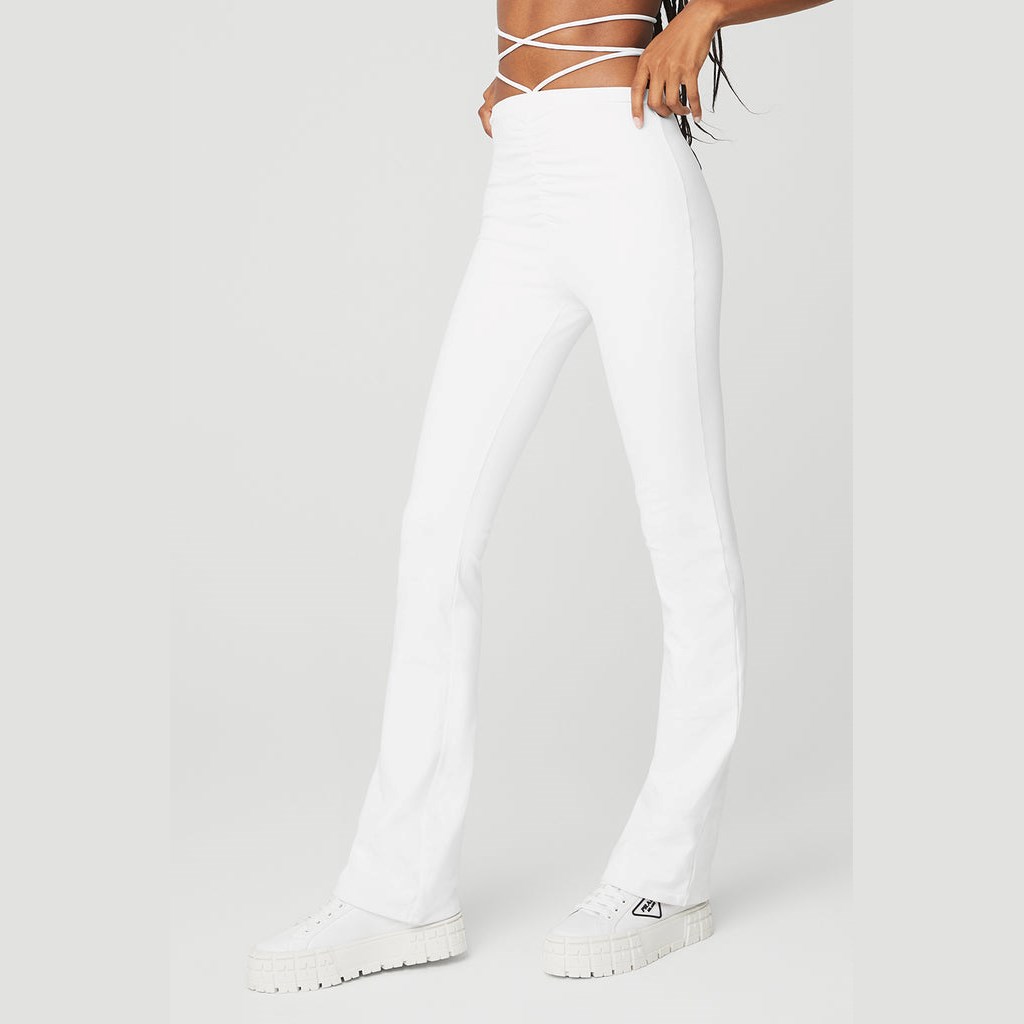 Leggins Alo Yoga Airbrush High-Cintura Cinch Flare Mujer Blancos | MXCF23765