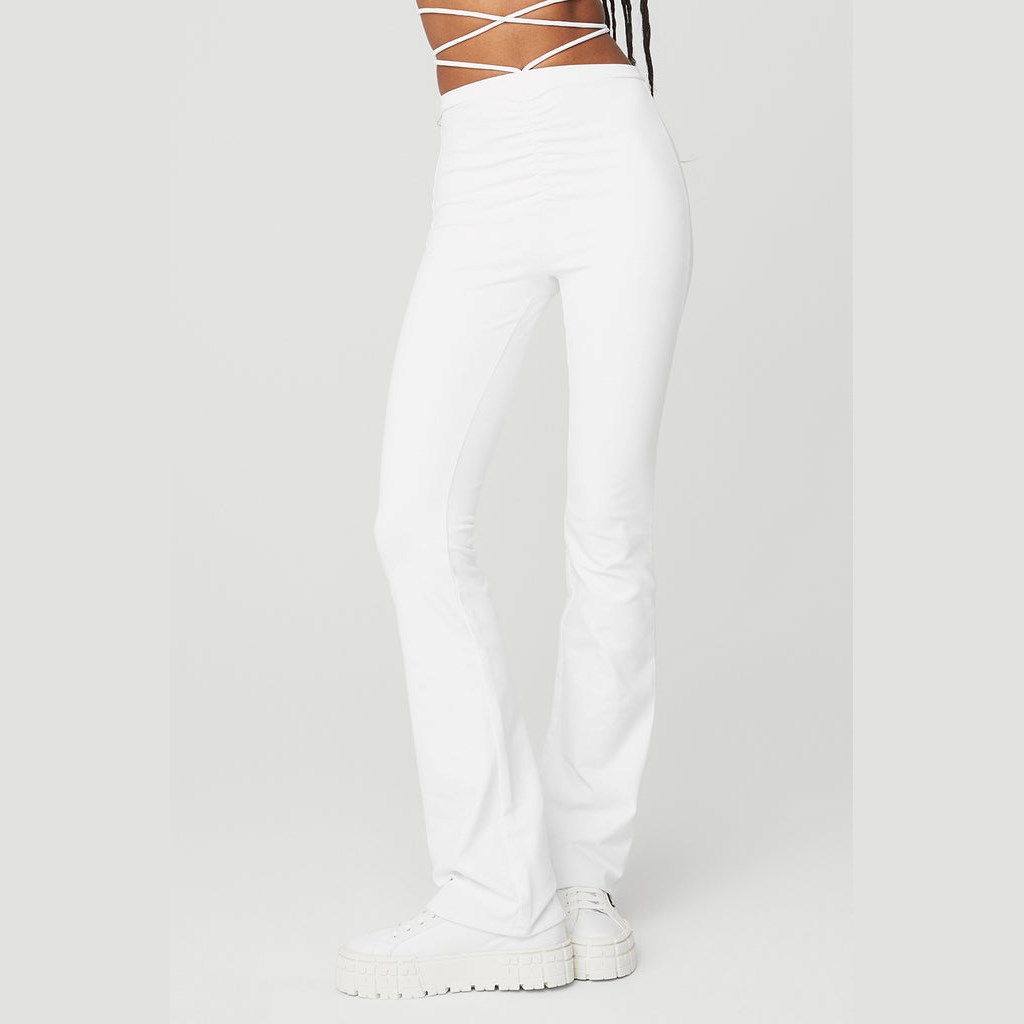 Leggins Alo Yoga Airbrush High-Cintura Cinch Flare Mujer Blancos | MXCF23765