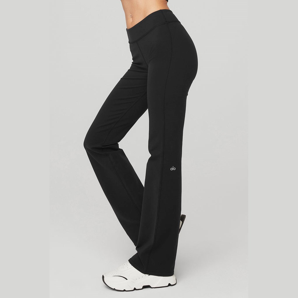 Leggins Alo Yoga Airbrush Low-Rise Bootcut Mujer Negros | JWKU13649