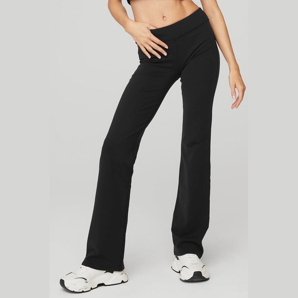 Leggins Alo Yoga Airbrush Low-Rise Bootcut Mujer Negros | JWKU13649