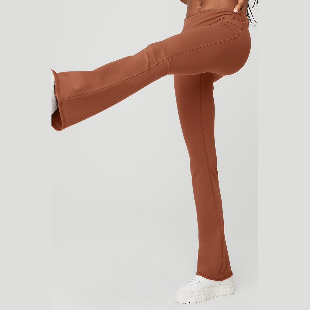 Leggins Alo Yoga Airbrush Low-Rise Bootcut Mujer Marrom | LSUE80643