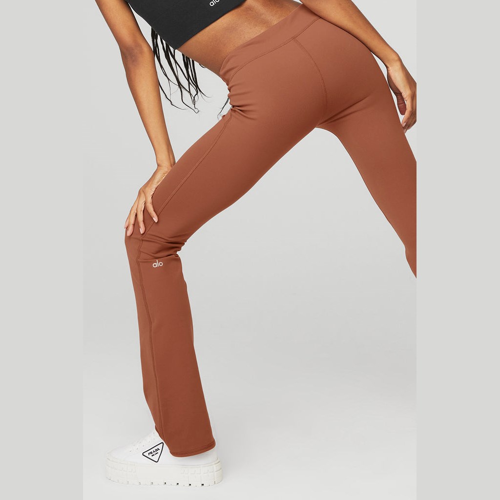 Leggins Alo Yoga Airbrush Low-Rise Bootcut Mujer Marrom | LSUE80643