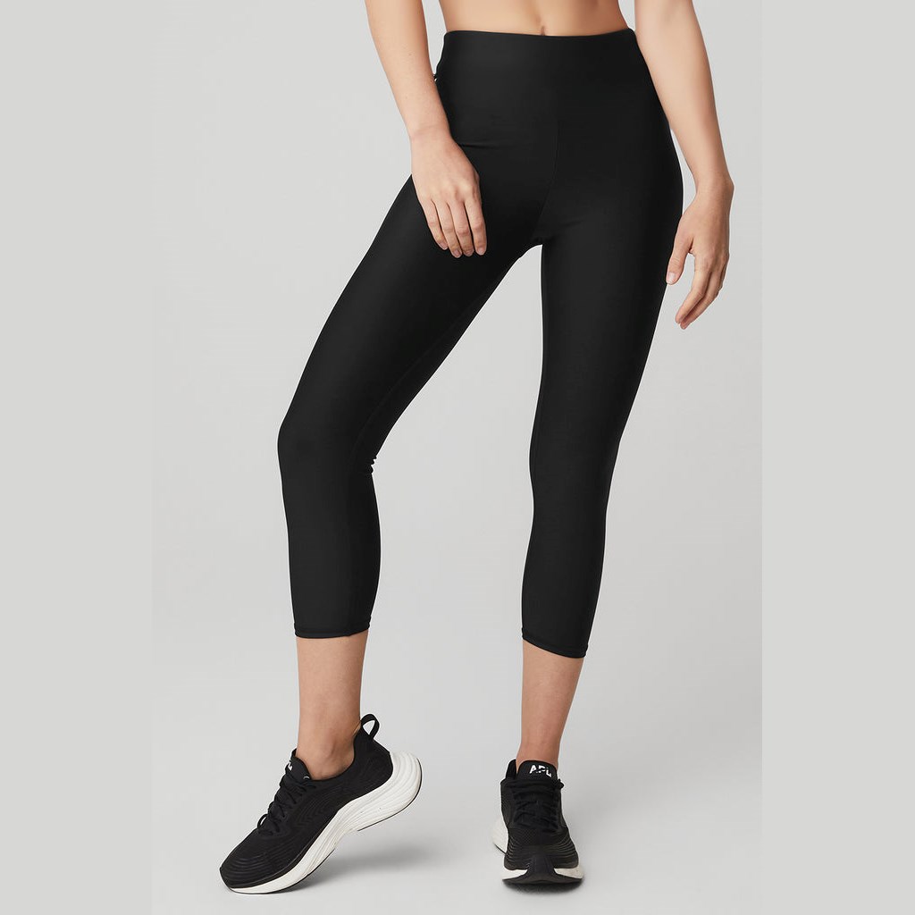 Leggins Alo Yoga Airlift High-Cintura Conceal-Zip Capri Mujer Negros | ITFR24785