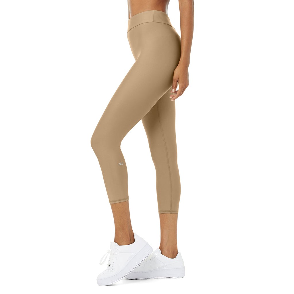 Leggins Alo Yoga Airlift High-Cintura Conceal-Zip Capri Mujer Beige | XPAC58340