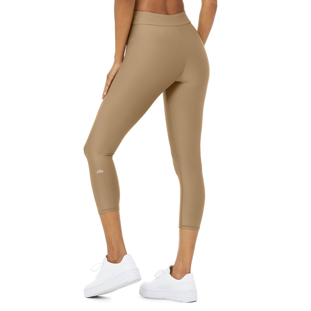 Leggins Alo Yoga Airlift High-Cintura Conceal-Zip Capri Mujer Beige | XPAC58340