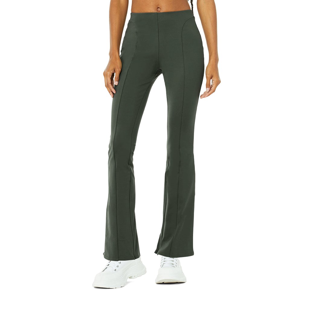 Leggins Alo Yoga High-Cintura 7/8 Zip It Flare Mujer Verdes | DEQV75681