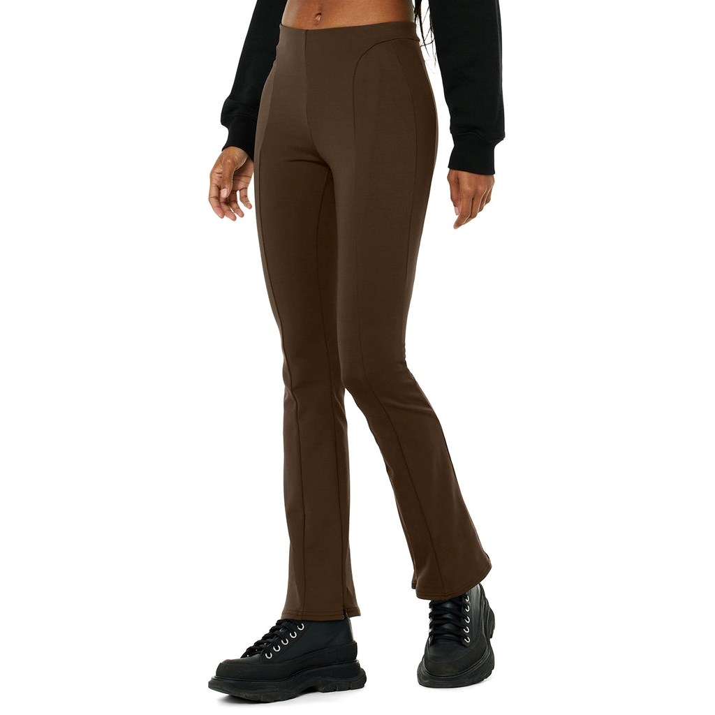 Leggins Alo Yoga High-Cintura 7/8 Zip It Flare Mujer Marrom | MZQR86417