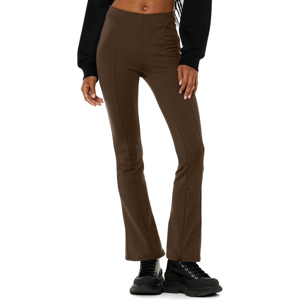 Leggins Alo Yoga High-Cintura 7/8 Zip It Flare Mujer Marrom | MZQR86417