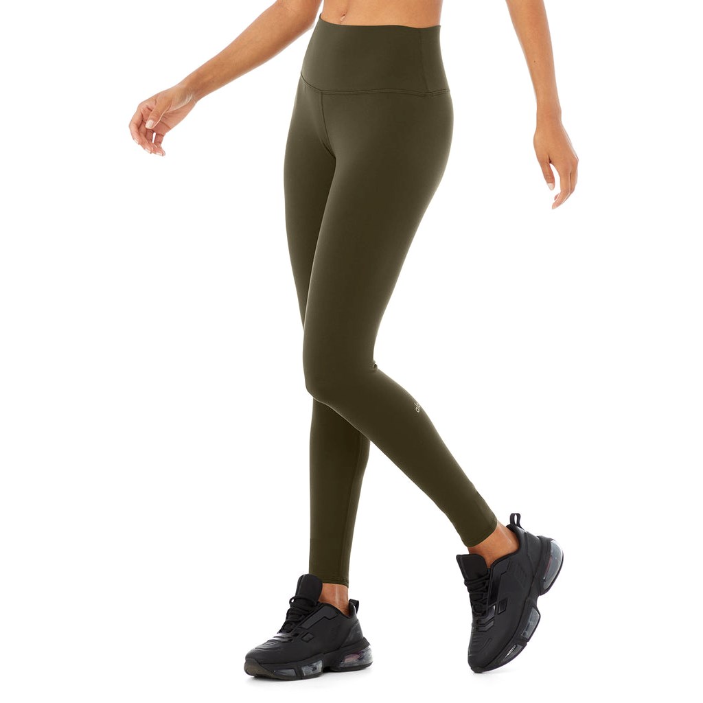 Leggins Alo Yoga High-Cintura Airbrush Mujer Verdes | BXZW58941