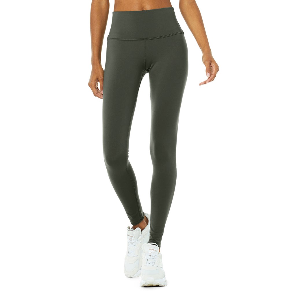 Leggins Alo Yoga High-Cintura Airbrush Mujer Verdes | GPTR42067