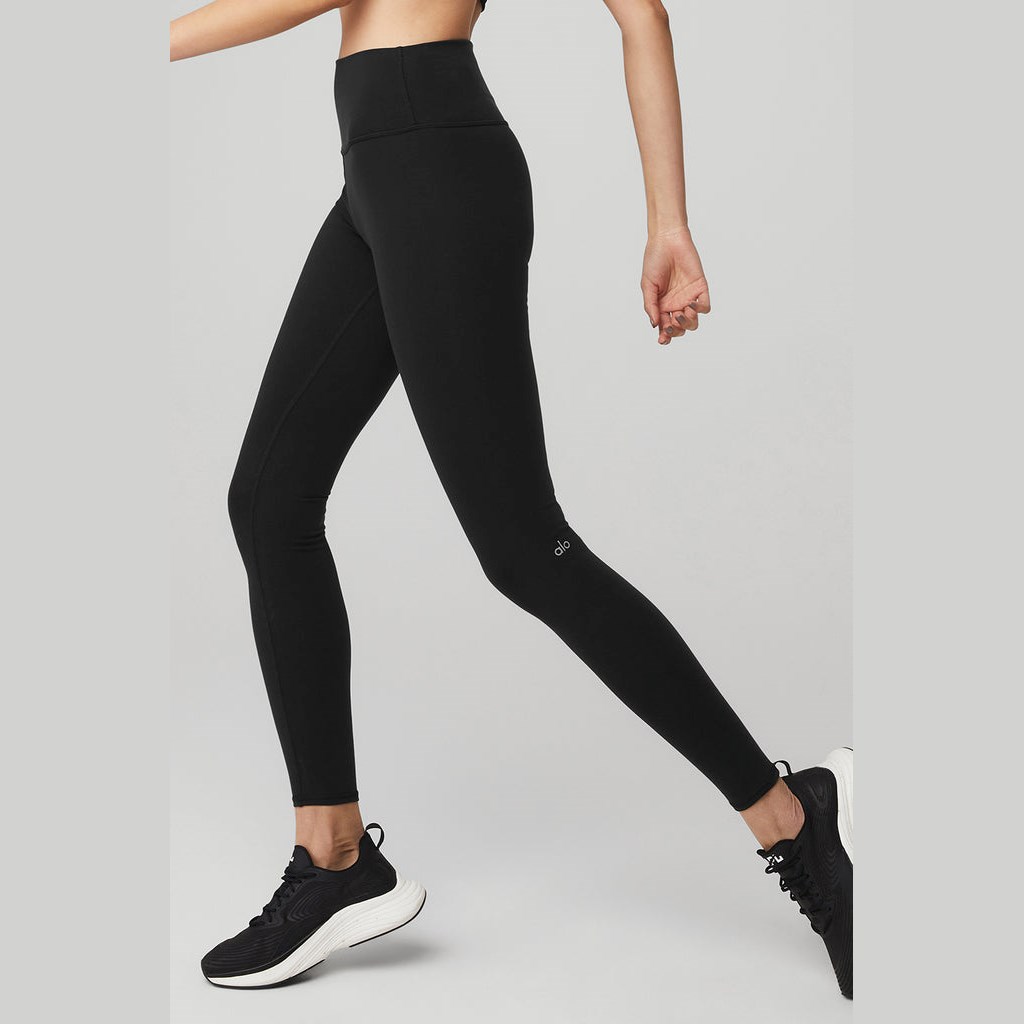 Leggins Alo Yoga High-Cintura Airbrush Mujer Negros | LOIV68320