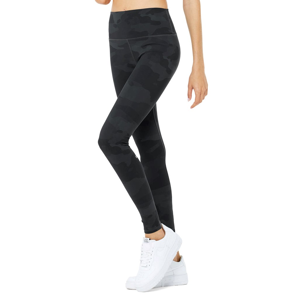 Leggins Alo Yoga High-Cintura Camo Vapor Mujer Negros | IBEN60784