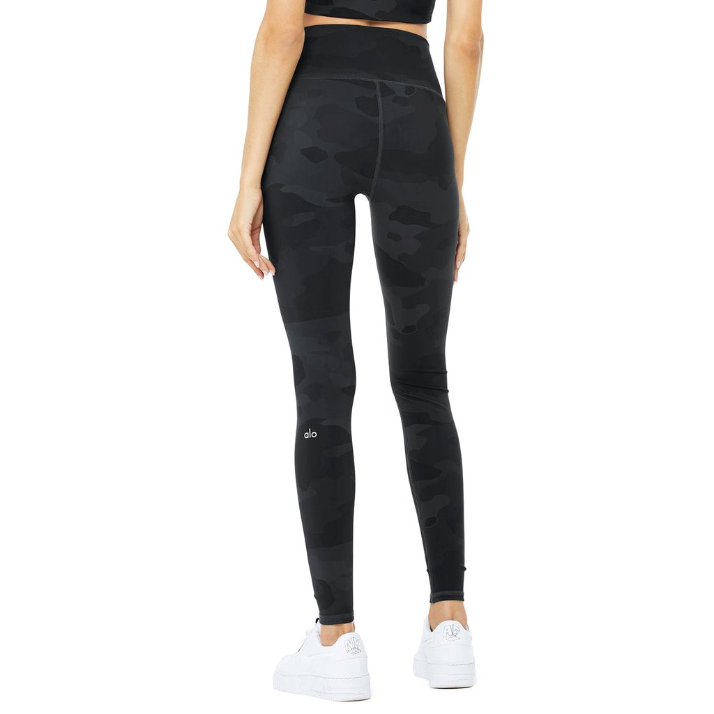 Leggins Alo Yoga High-Cintura Camo Vapor Mujer Negros | IBEN60784
