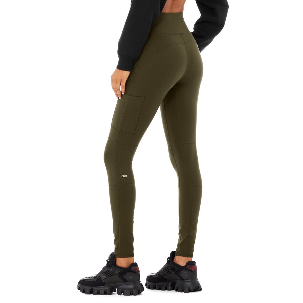 Leggins Alo Yoga High-Cintura Cargo Mujer Verdes | NPVK16089