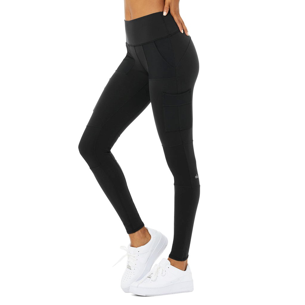 Leggins Alo Yoga High-Cintura Cargo Mujer Negros | WDJP90287