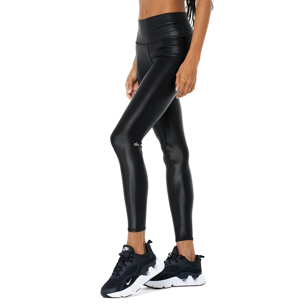 Leggins Alo Yoga High-Cintura Shine Mujer Negros | FYVO65078