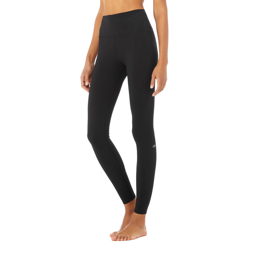 Leggins Alo Yoga High-Cintura Solid Vapor Mujer Negros | RFXC56873
