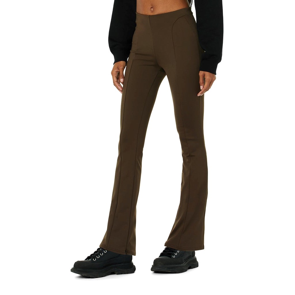 Leggins Alo Yoga High-Cintura Zip It Flare Mujer Marrom | DLCZ30792